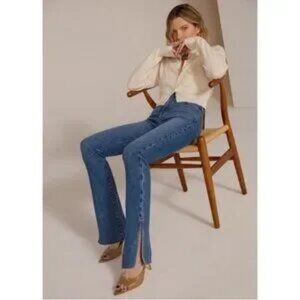 Womens Favorite Daughter Valentina Tower Blue Super High Rise Cigarette Jeans 23